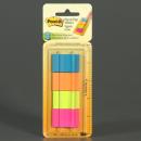 Zestaw znacznikw samoprzylepnych 3M Post-It 25,4x38mm neon 4 kolory 672-P1