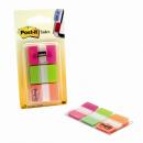 Silne zakadki indeksujce 3M Post-It 25.4*38 3 kolory neon 686-PGO